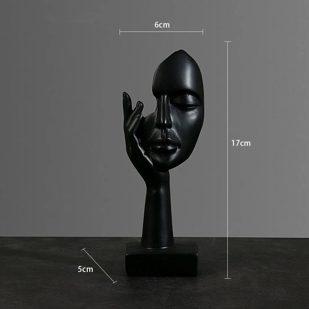 Resin Abstract Statue Desktop Ornaments Sculpture Figurines Face Character Nordic Light Luxury Art Crafts Office Home Decor