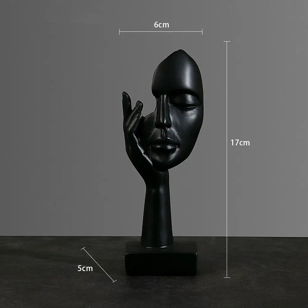 Resin Abstract Statue Desktop Ornaments Sculpture Figurines Face Character Nordic Light Luxury Art Crafts Office Home Decor