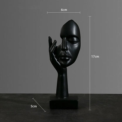 Resin Abstract Statue Desktop Ornaments Sculpture Figurines Face Character Nordic Light Luxury Art Crafts Office Home Decor