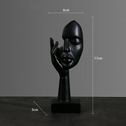 Resin Abstract Statue Desktop Ornaments Sculpture Figurines Face Character Nordic Light Luxury Art Crafts Office Home Decor